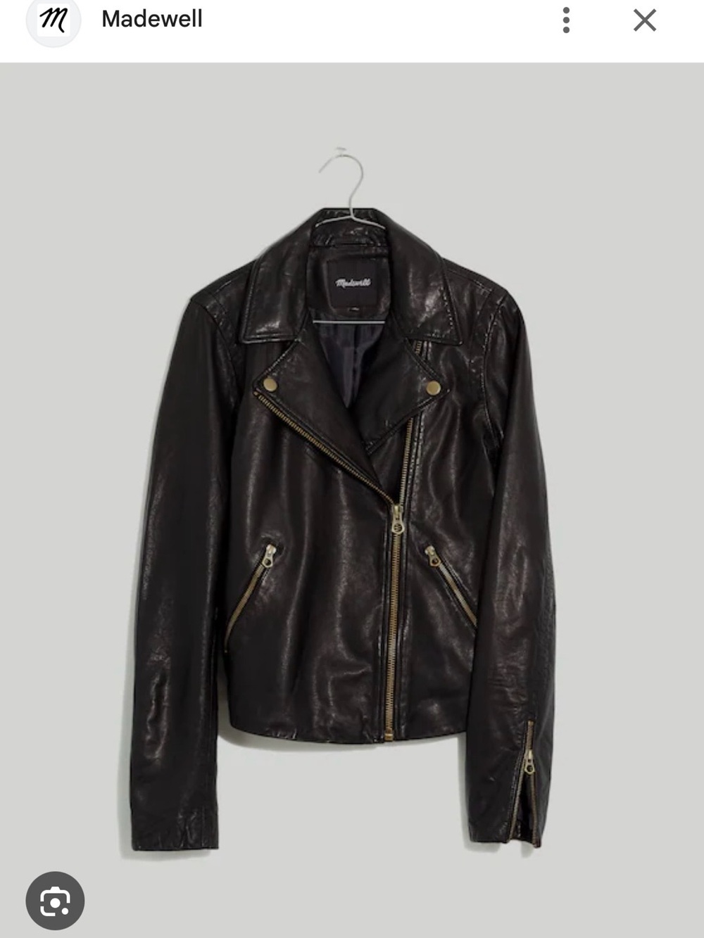 Madewell Black Leather Asymmetrical Moto Jacket
